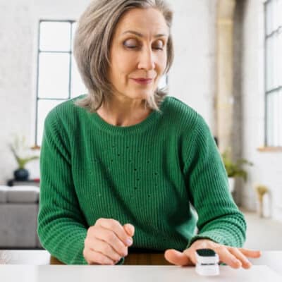 Woman Using Pulse Oximeter